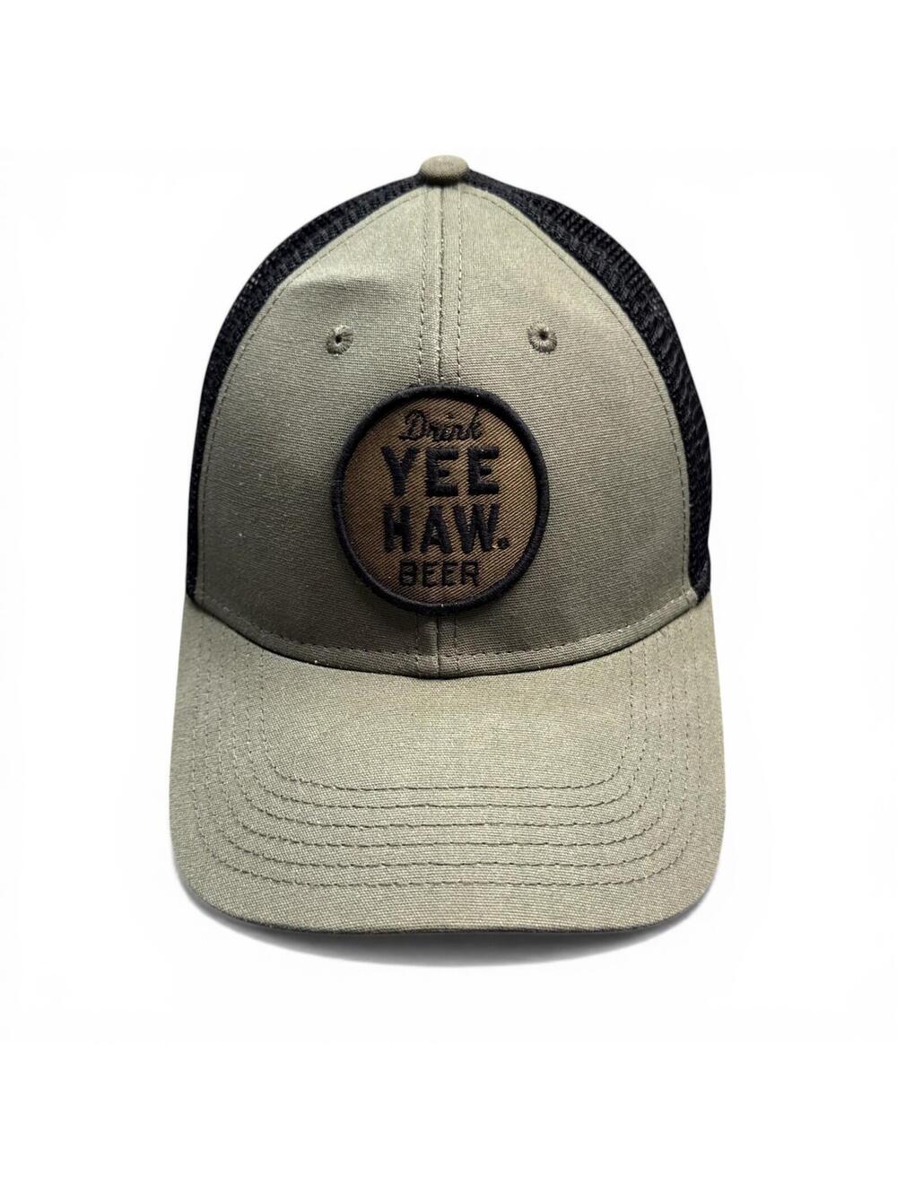 Drink Yee Haw Beer Trucker Hat Cap Green Black Snapback Legacy 22